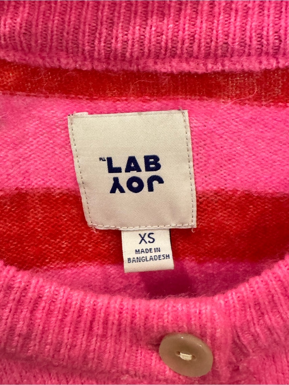 JoyLab Pink and Red Striped Button Cardigan NWOT - Picture 2 of 4